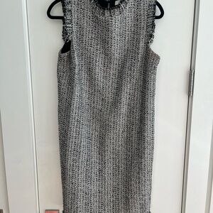 Anthropologie Black and White Tweed Midi Dress